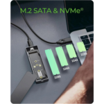 Raidsonic Icy Box M.2 SATA/NVMe SSD Enclosure with USB 3.2 Gen 2 Type-C and RGB light Warranty IB-1826MCL-CU31 month(s) - Image 2