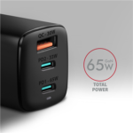 AXAGON GaN wallcharger 3x port (USB-A + 2x USB-C), 65W ACU-DPQ65 - Image 2