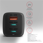 AXAGON GaN wallcharger 3x port (USB-A + 2x USB-C), 65W ACU-DPQ65 - Image 4