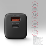 AXAGON Wallcharger 2x port (USB-A + USB-C), 20W ACU-PQ20 - Image 4