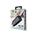 Cablexpert 3-port 65 W GaN USB PowerDelivery fast charger TA-UC-PDQC65-01-BK