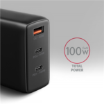 AXAGON GaN wallcharger, 3x port (USB-A + 2x USB-C), PD3.0/PPS/QC4+/SFC2.0/AFC/SCP/FCP/Apple, 100W ACU-DPQ100 - Image 2