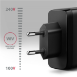 AXAGON GaN wallcharger, 3x port (USB-A + 2x USB-C), PD3.0/PPS/QC4+/SFC2.0/AFC/SCP/FCP/Apple, 100W ACU-DPQ100 - Image 3