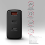 AXAGON GaN wallcharger, 3x port (USB-A + 2x USB-C), PD3.0/PPS/QC4+/SFC2.0/AFC/SCP/FCP/Apple, 100W ACU-DPQ100 - Image 4