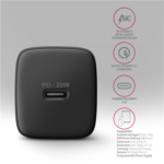 AXAGON Wallcharger 1x port USB-C, PD3.0/PPS/QC4+/AFC/FCP/Apple, 20W ACU-PD20 - Image 2