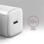 AXAGON Wallcharger 1x port USB-C, PD3.0 / PPS /QC4+/AFC/FCP/Apple, 20W ACU-PD20W - Image 2