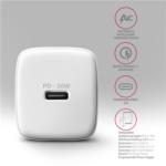 AXAGON Wallcharger 1x port USB-C, PD3.0 / PPS /QC4+/AFC/FCP/Apple, 20W ACU-PD20W - Image 4