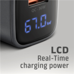 AXAGON Wall charger 67W, USB-A + USB-C, PD3.0/PPS/QC4+/SF ACU-PQ67D - Image 6